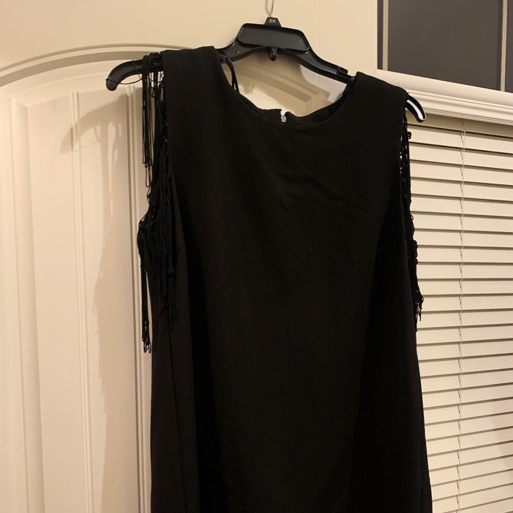 Formal frill sleeve dress.